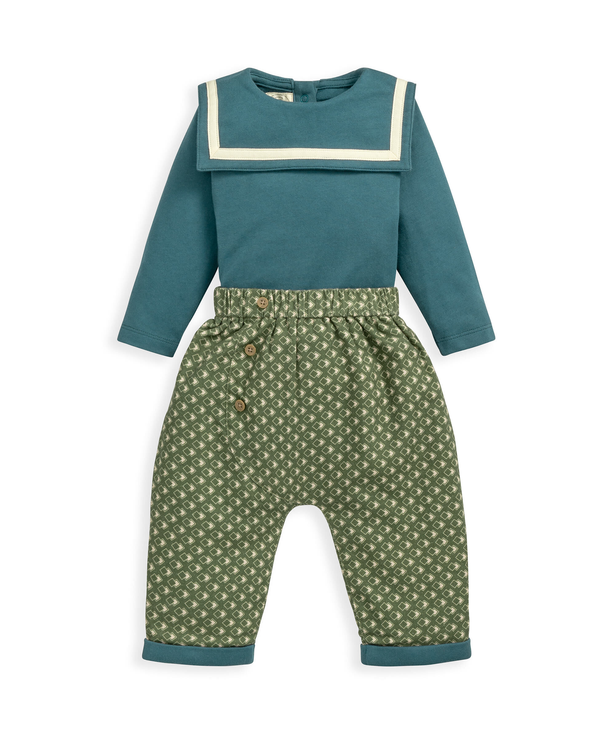 Laura Ashley Sailor Bodysuit & Trousers image number 2