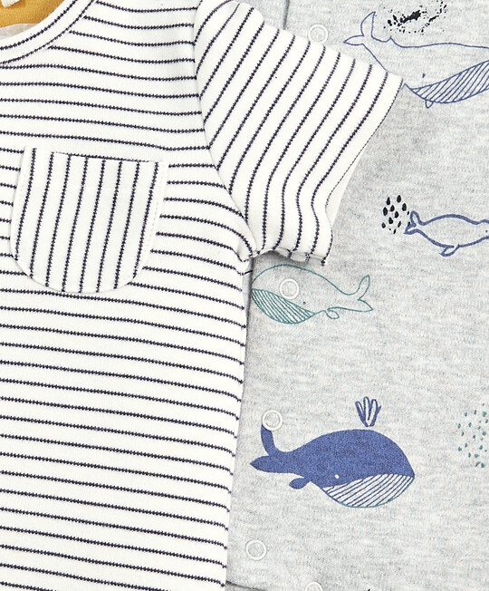 Whale Print Romper - 2 Pack image number 2