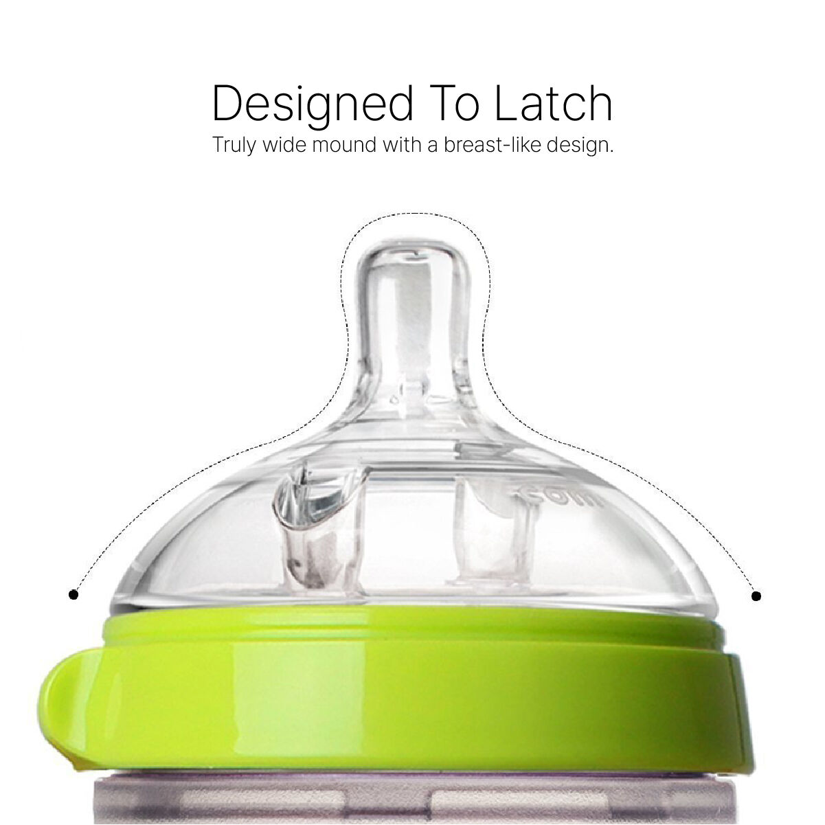 Comotomo Natural Feel Baby Feeding Bottle Green & White - 150 ml image number 5