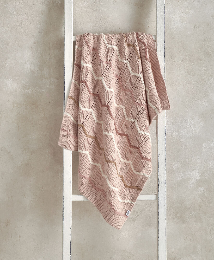 Knitted Blanket - Pink Wave image number 1