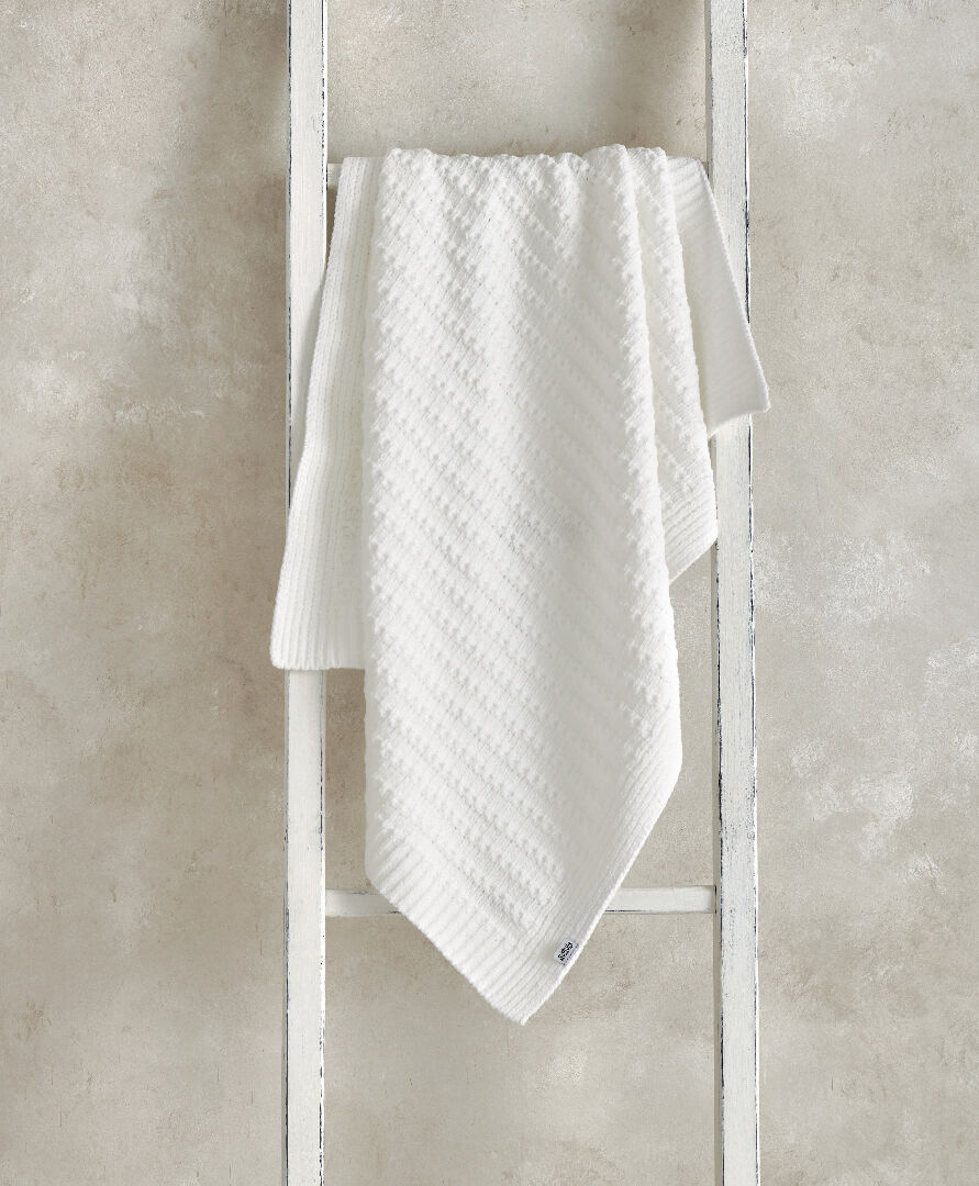 Chenille Blanket - White Stripe image number 2