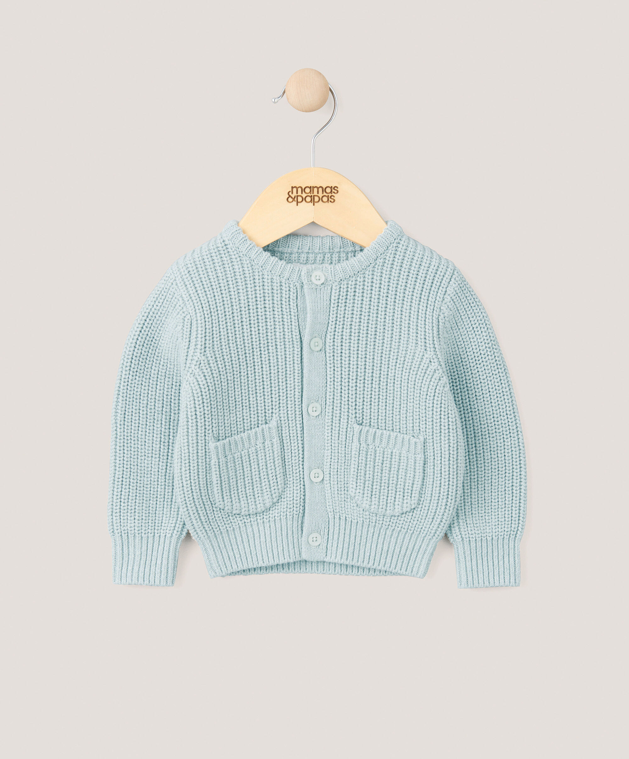 Cable Knitted Cardigan - Blue image number 1