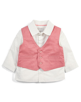 Pink Shirt & Waistcoat Set - 2 Piece