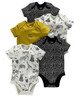 Monochrome Safari Bodysuits 5 Pack image number 1