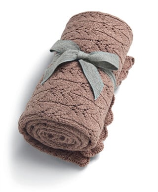 Knitted Blanket Small - Dusty Rose