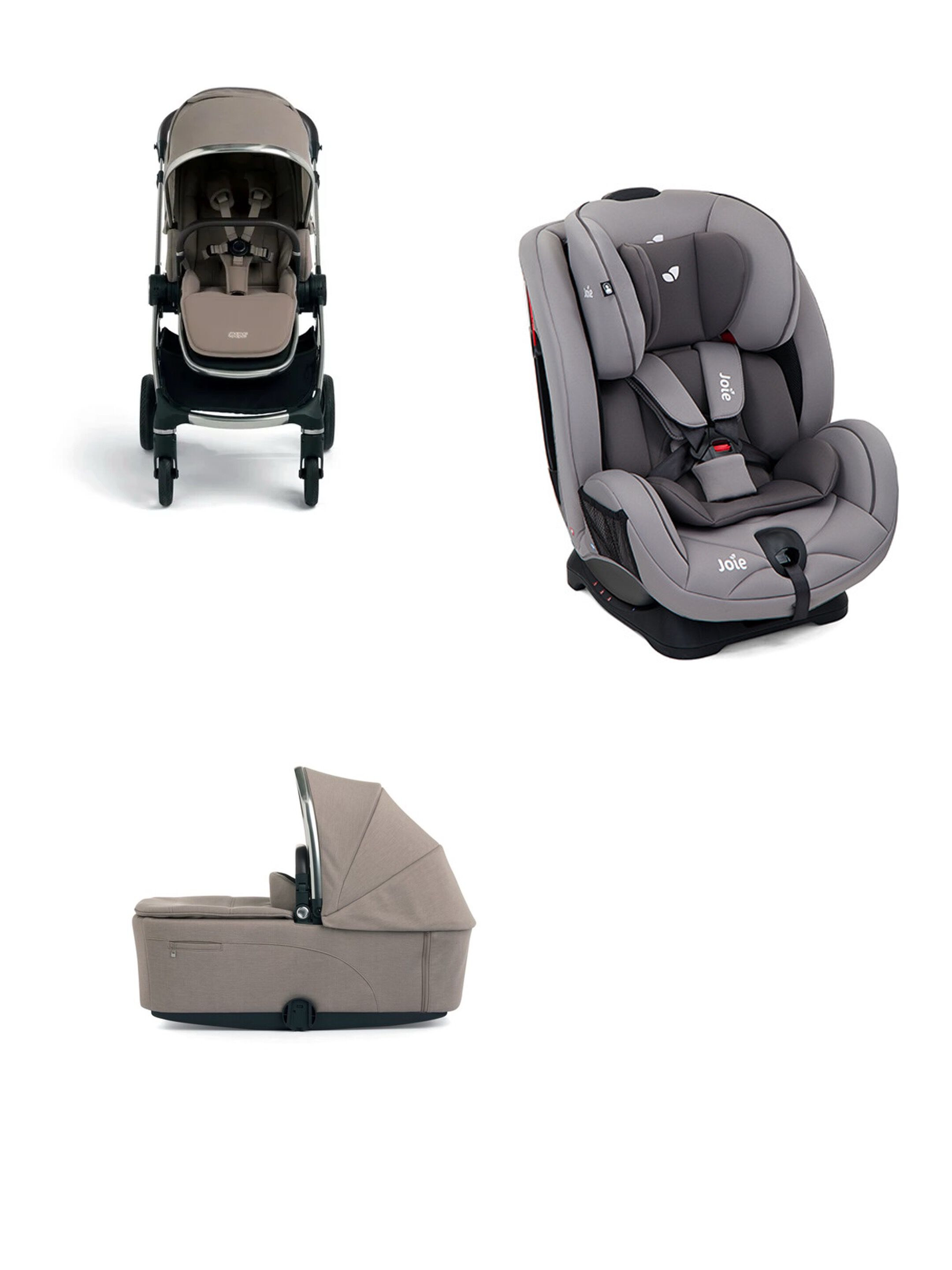 Vardo Heritage Pushchair 3 Piece Bundle with Joie Stages Car Seat - Grey
