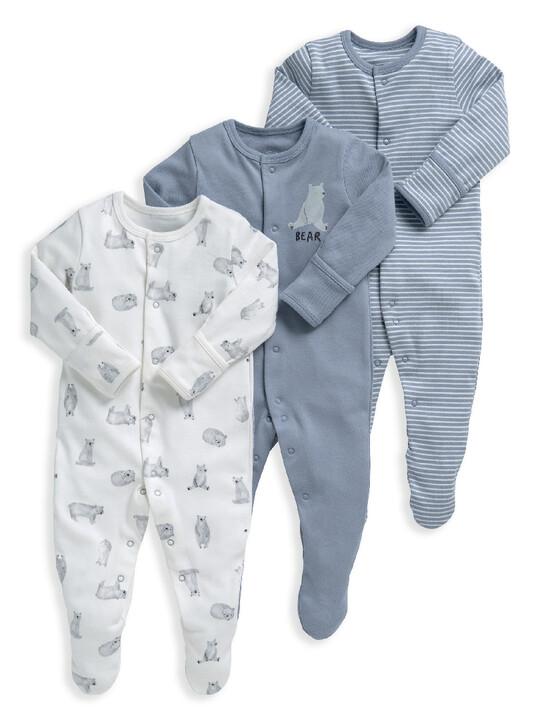 Bear Print Sleepsuits - 3 Pack image number 1