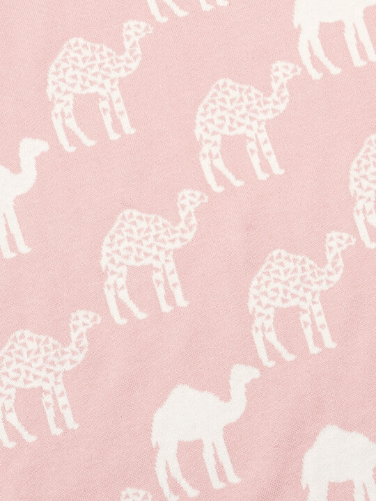 Knitted Blanket (70x90cm) - Pink Camel image number 4