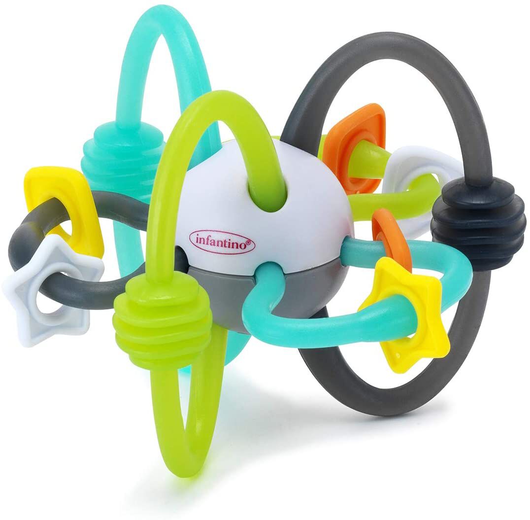 INFANTINO SHAKE & TEETHE FLEXIBLE RATTLE BALL image number 3