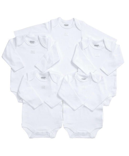 Cotton Long Sleeve Bodysuits 5 Pack image number 6
