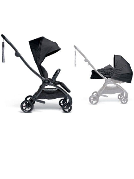 Airo Black with Black Frame Pushchair with Black Newborn Pack image number 1