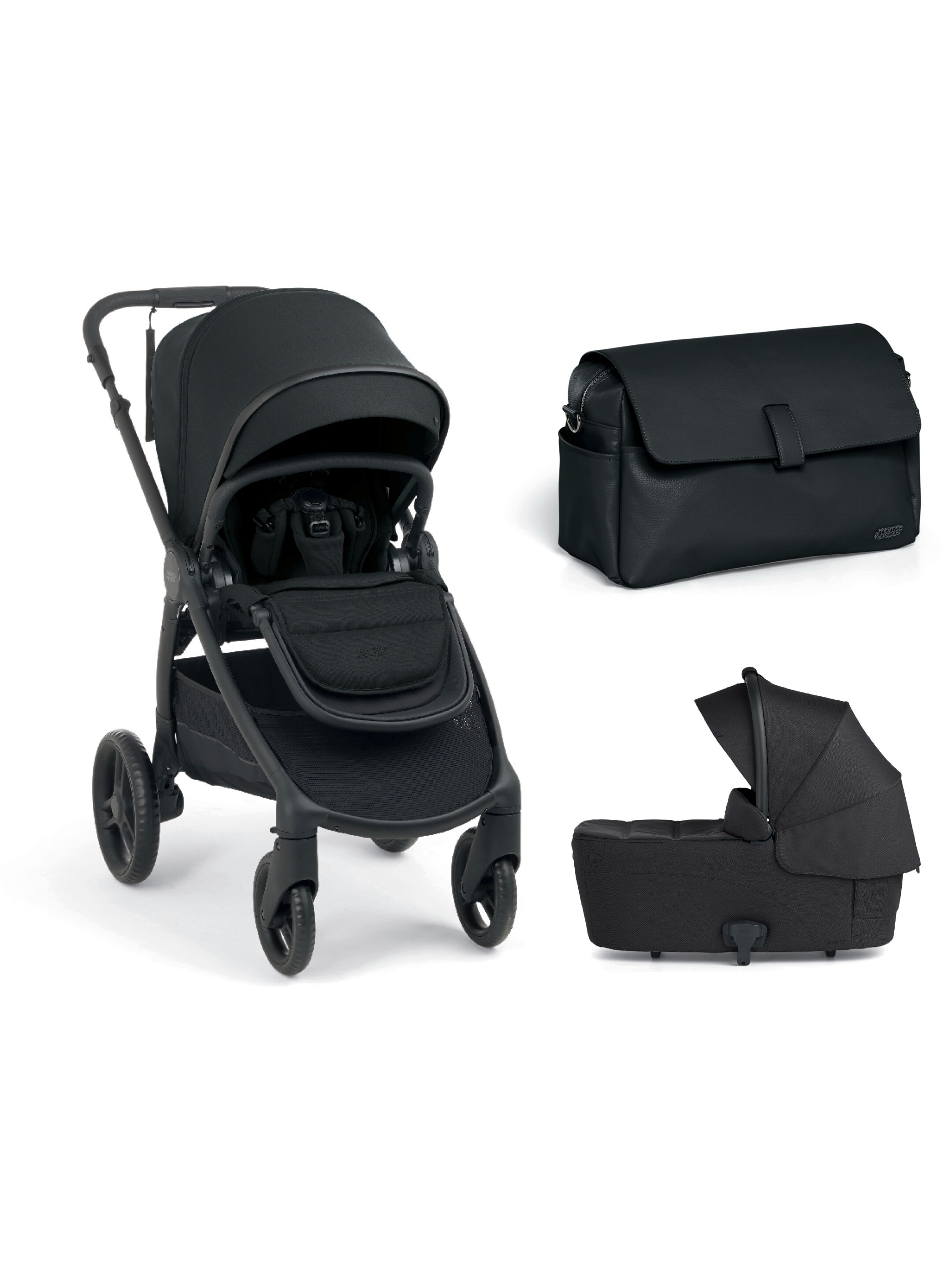 Ocarro 2 Pushchair and Carrycot Bundle with Stroller Organiser (3Pieces) - Eclipse image number 1