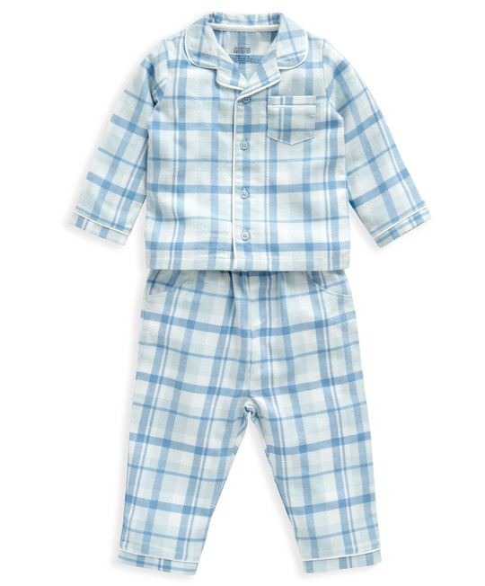 Blue Gingham Woven Pyjamas image number 8