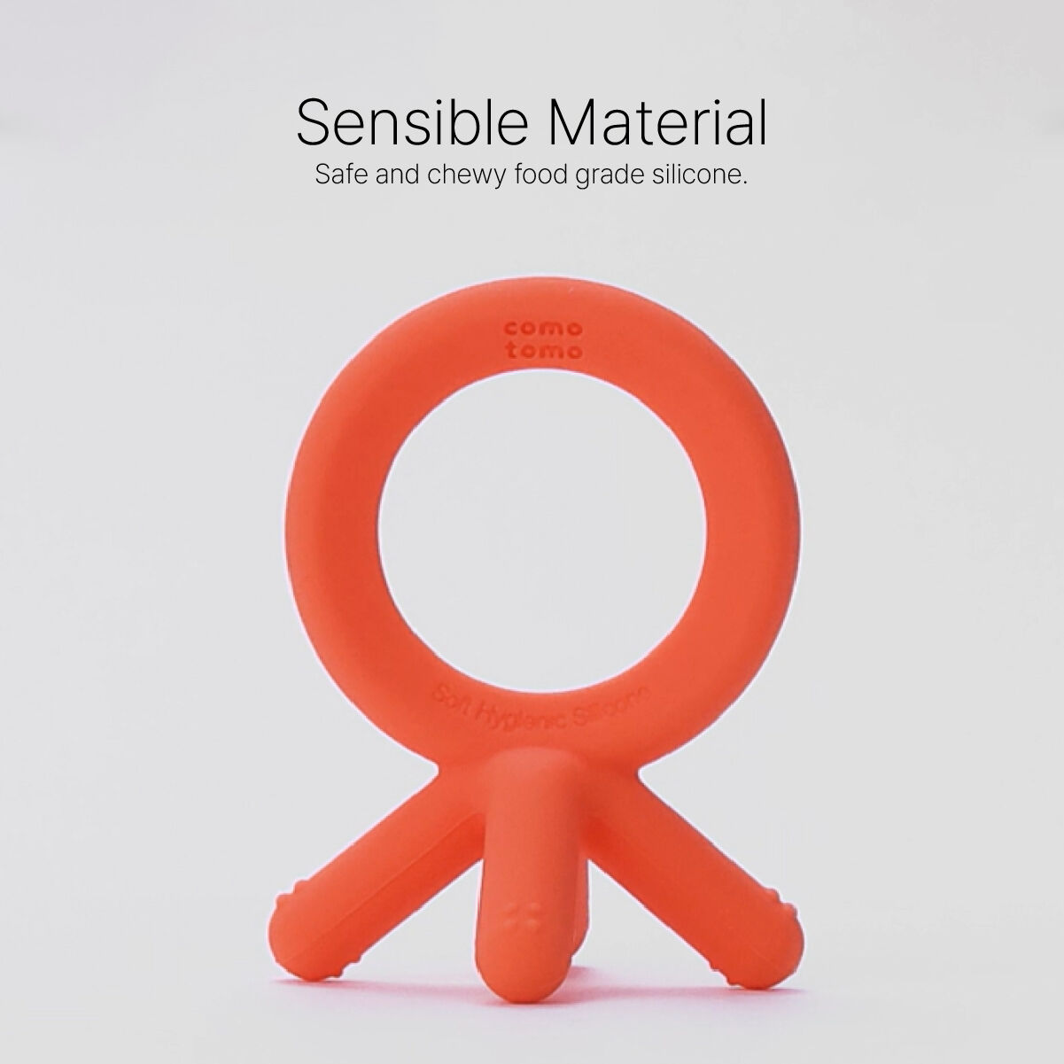 Comotomo Silicone Baby Teether Orange 3 Months + image number 5