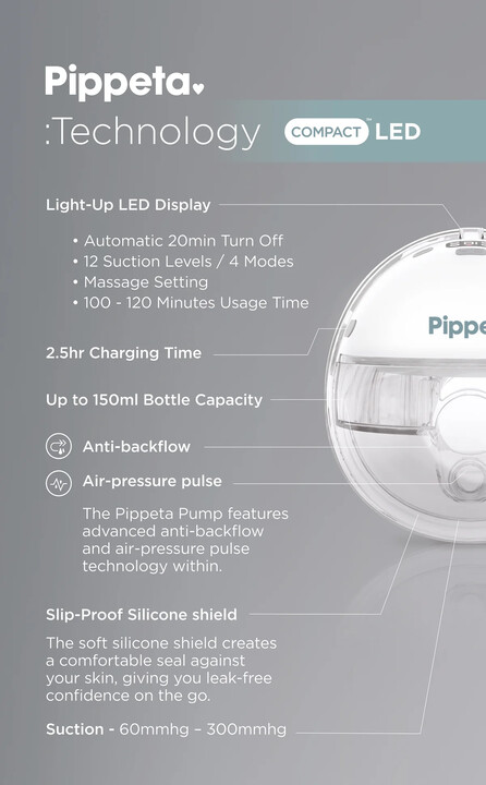 Pippeta Compact Led Handsfree Breast Pump image number 3