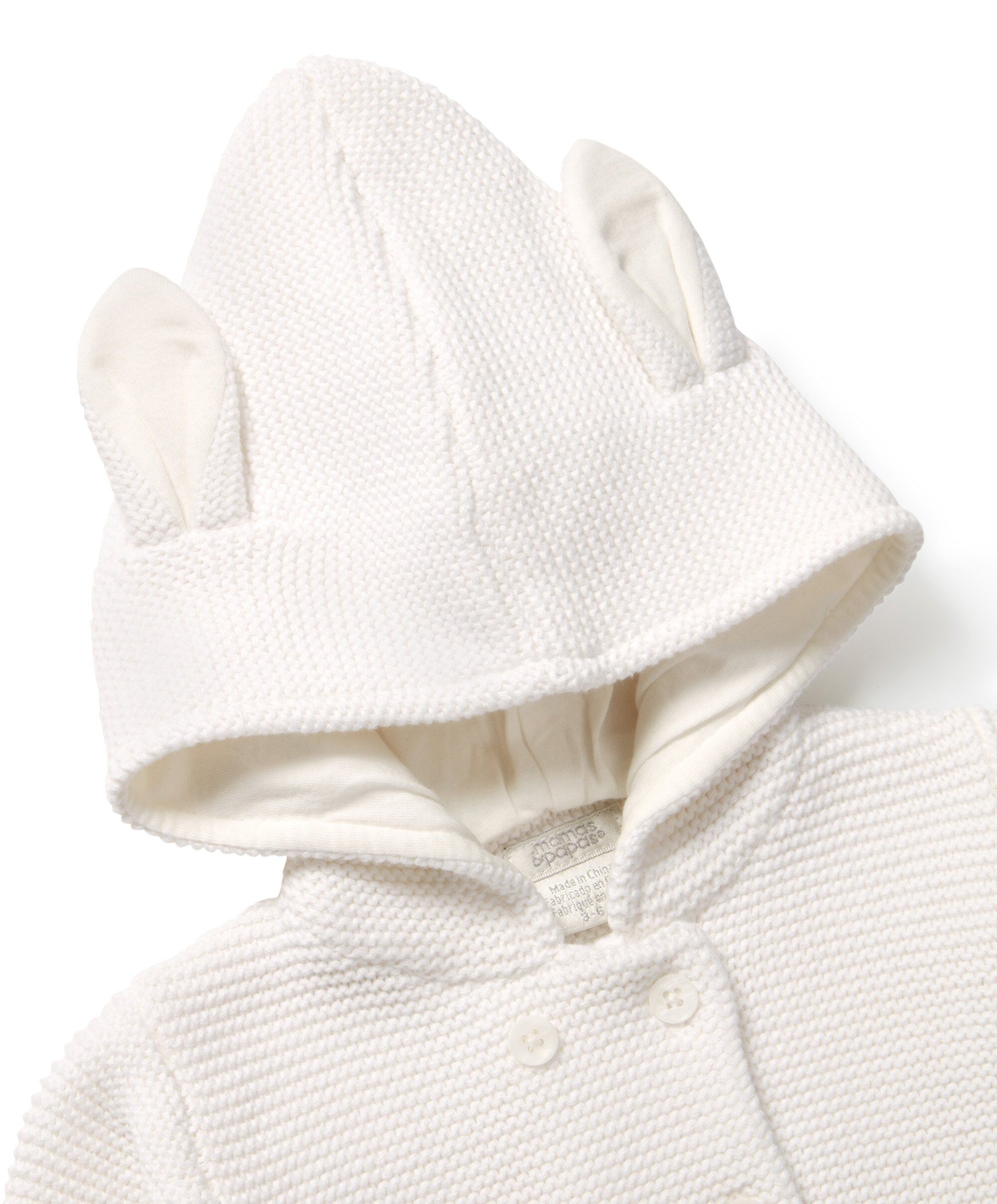 White Cardigan With Hood Ears image number 3