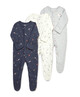 Space Jersey Cotton Sleepsuits 3 Pack image number 1