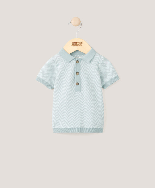 Jacquard Knitted Polo Shirt image number 1