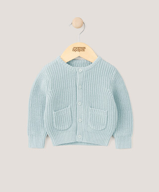 Cable Knitted Cardigan - Blue