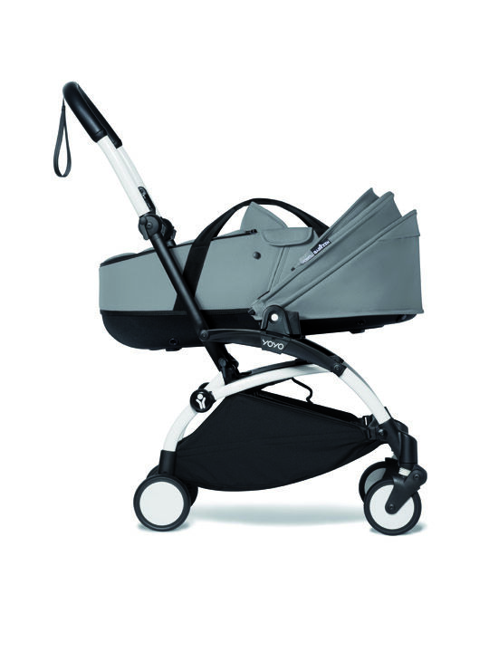 YOYO2 Stroller White Frame with Grey Bassinet image number 2