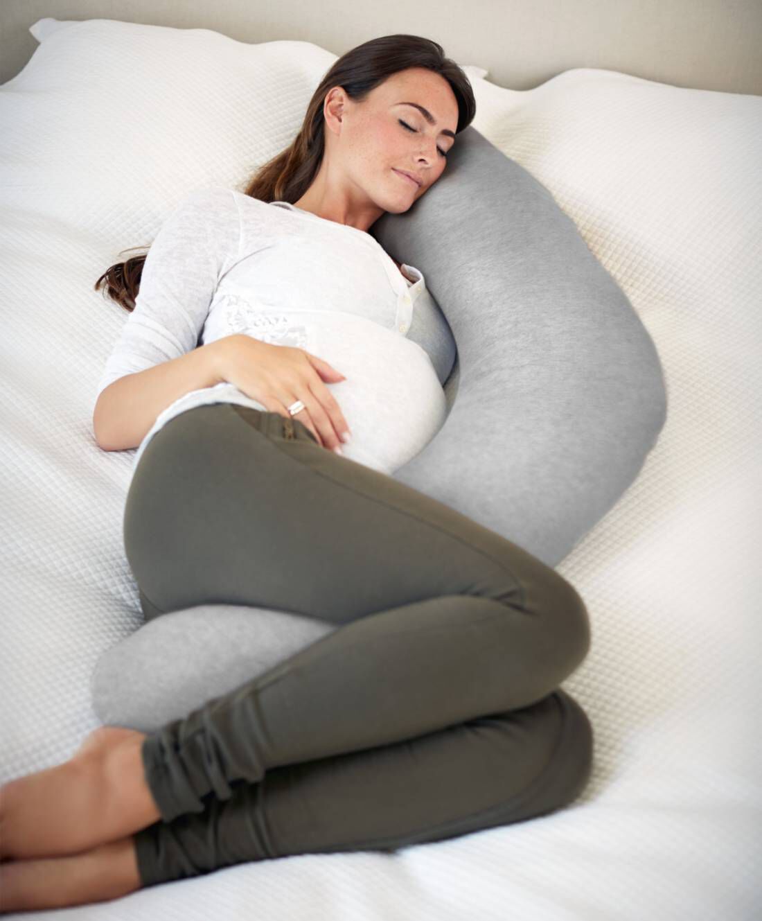 Pregnancy & Nursing Pillow - Grey Marl image number 2