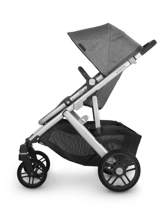 Uppababy - Vista V2 Stroller- Jordan (Charcoal/grey mélange fabric/silver/black leather) image number 6