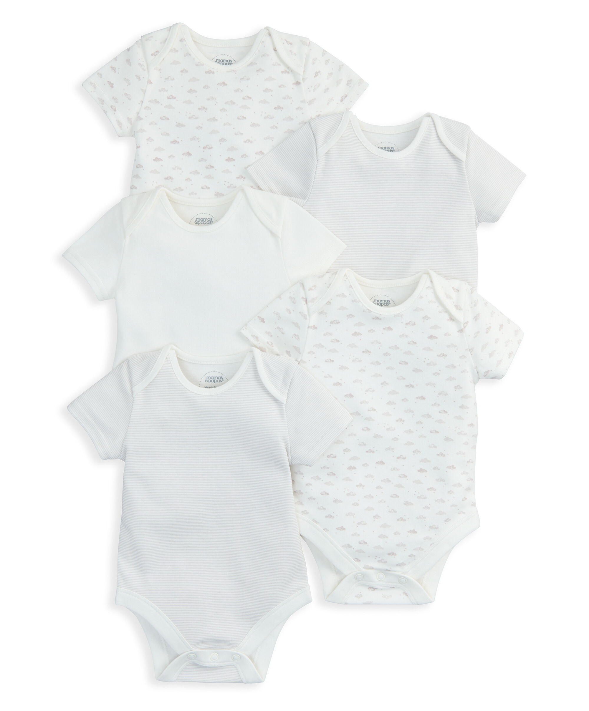 Cloud Short Sleeve Bodysuits (Pack of 5)  image number 2