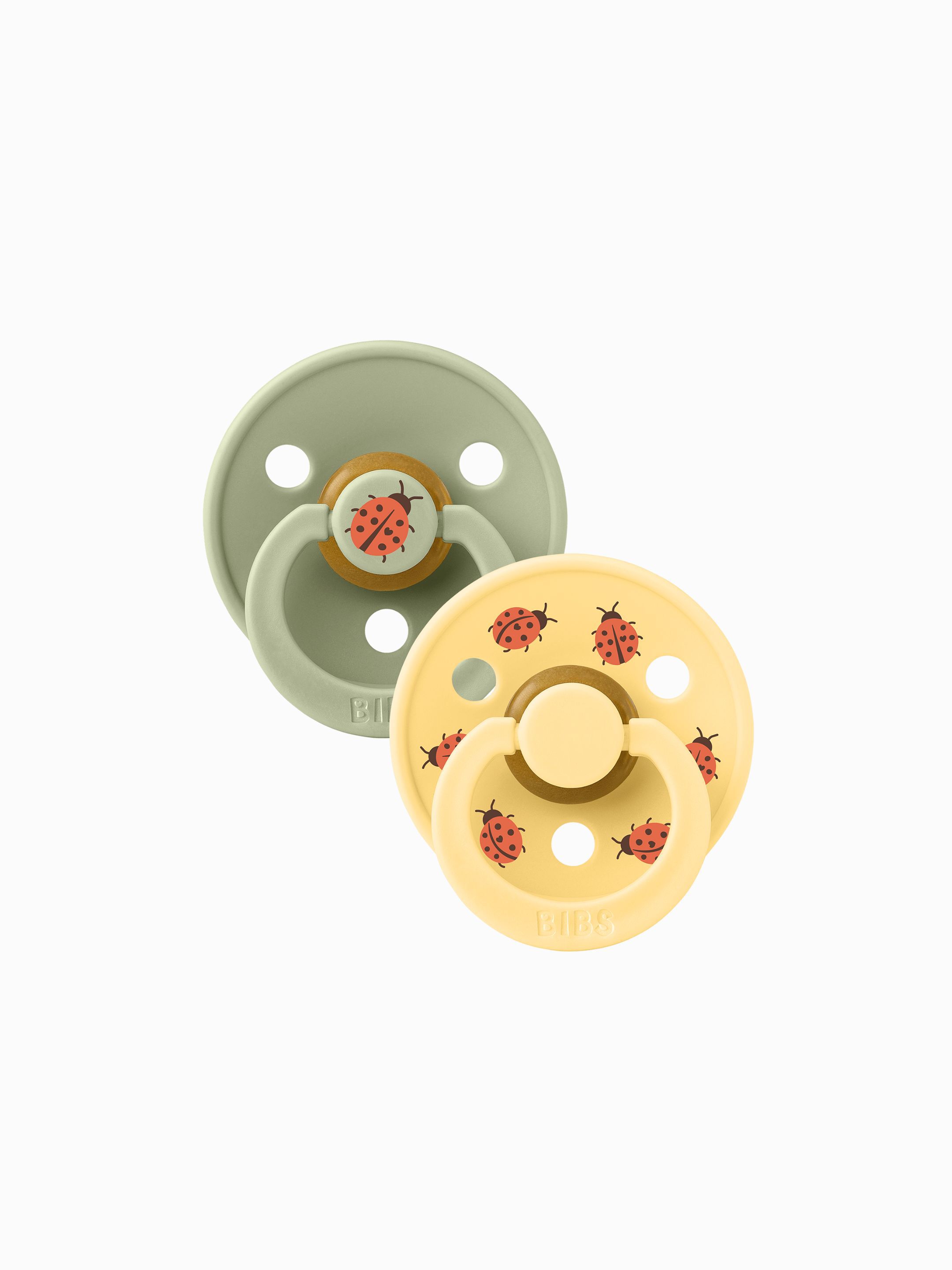 BIBS Pacifier Studio Colour 2 PACK Ladybug Latex Size 2 Sage Mix image number 3