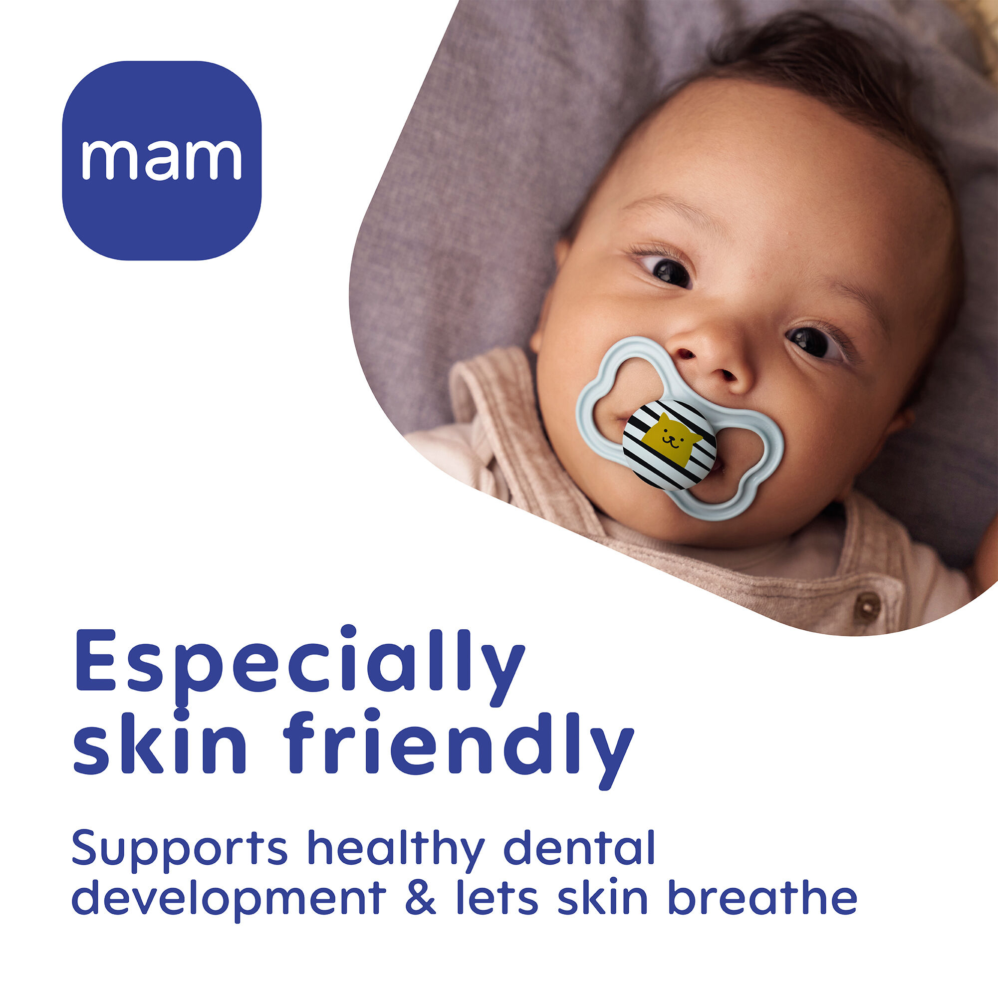 Mam Baby Supreme Silicone Pacifier - O-6 M | Sealife Blue & Beige - Pack of 2 image number 5