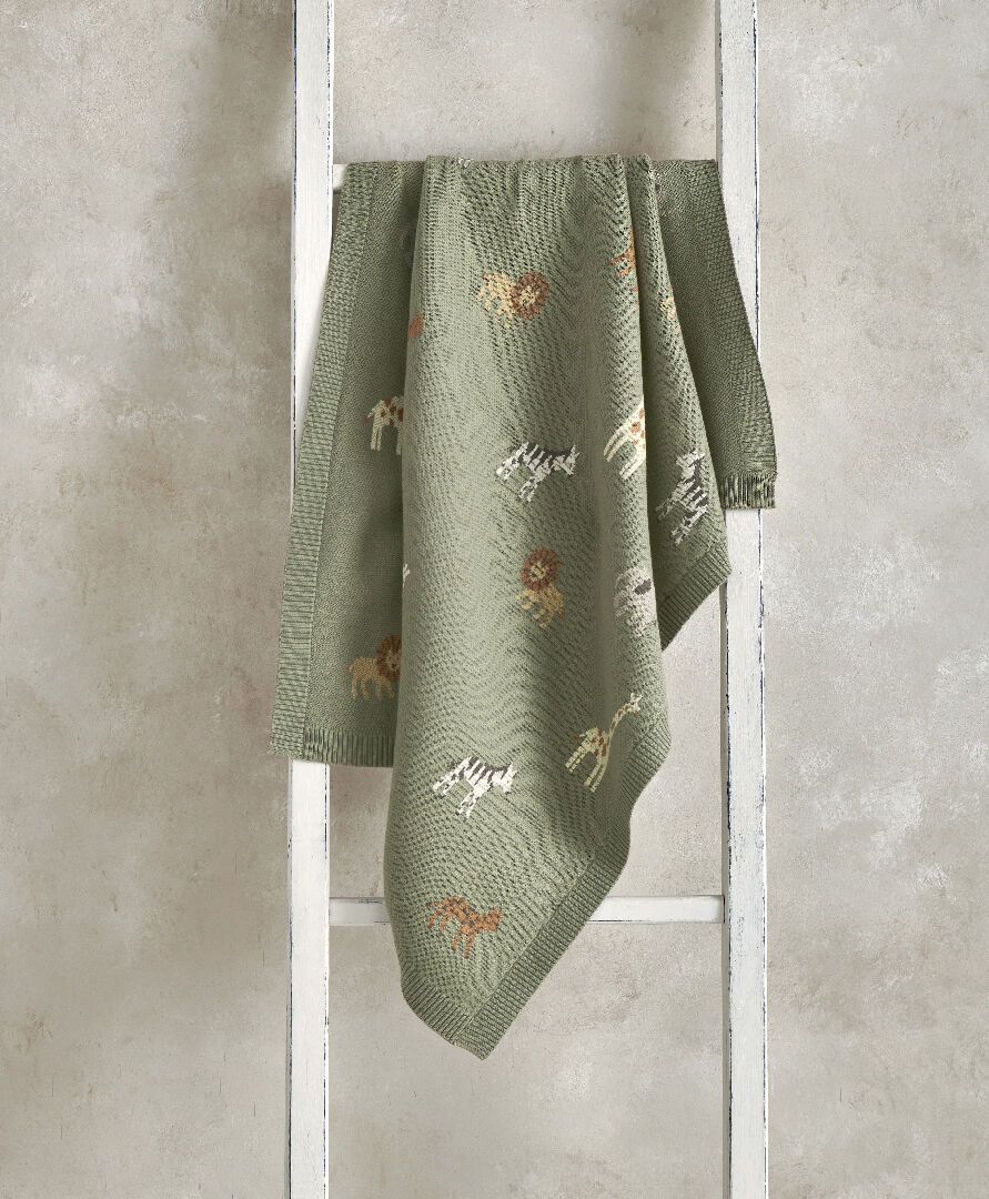Knitted Blanket - Safari Sage image number 1