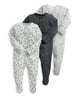 Monochrome Sleepsuits 3 Pack image number 1
