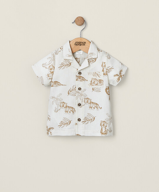 Jungle All-Over-Print Linen Shirt image number 1