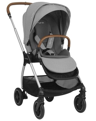 Nuna TRIV Baby Stroller with Rain Cover and Adapter - Frost