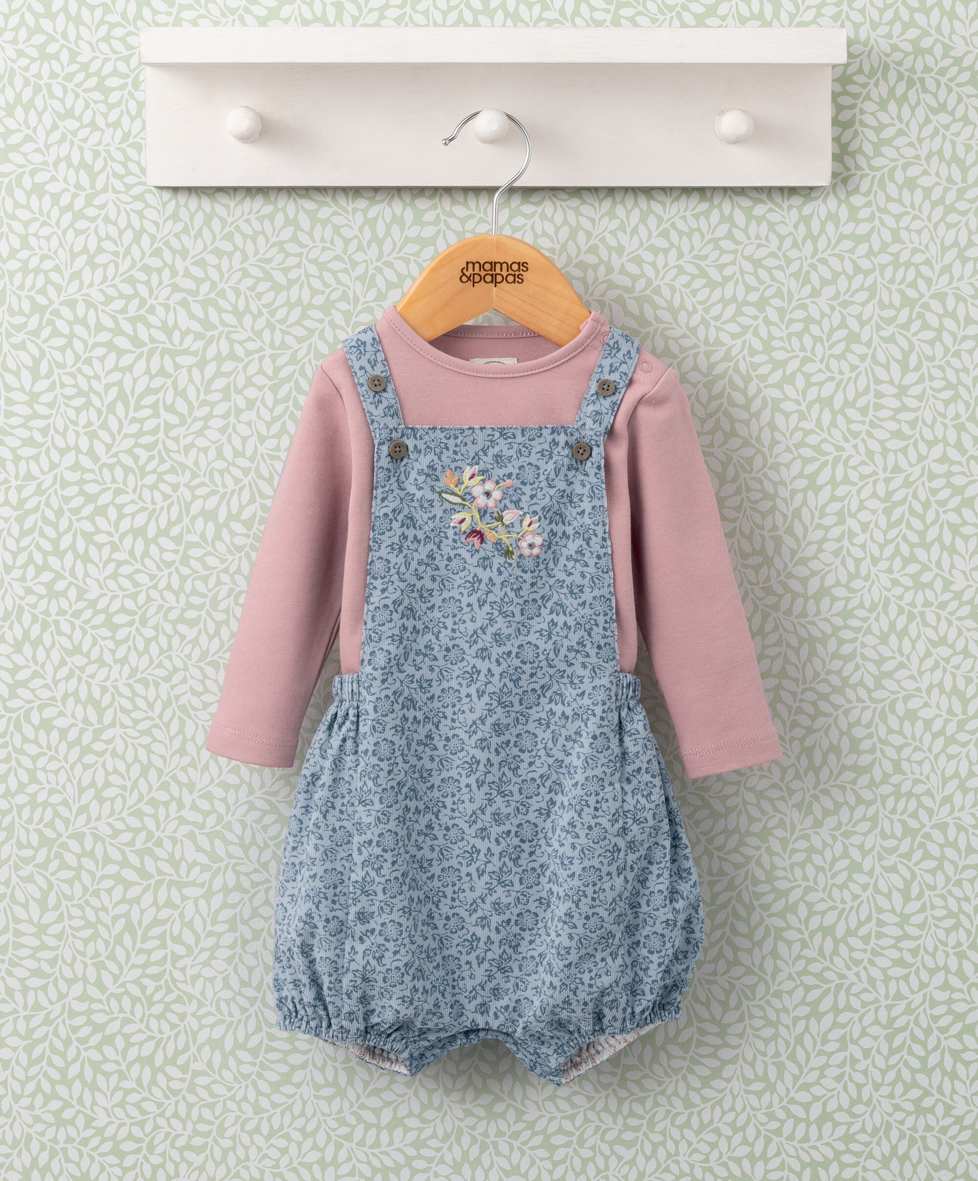 Laura Ashley Bloomer Bodysuit & Dungarees image number 1