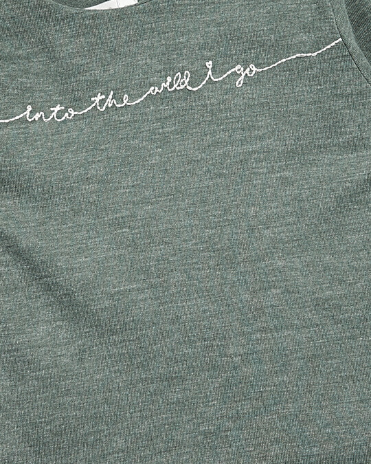 Embroidered Slogan Frill T-Shirt image number 3