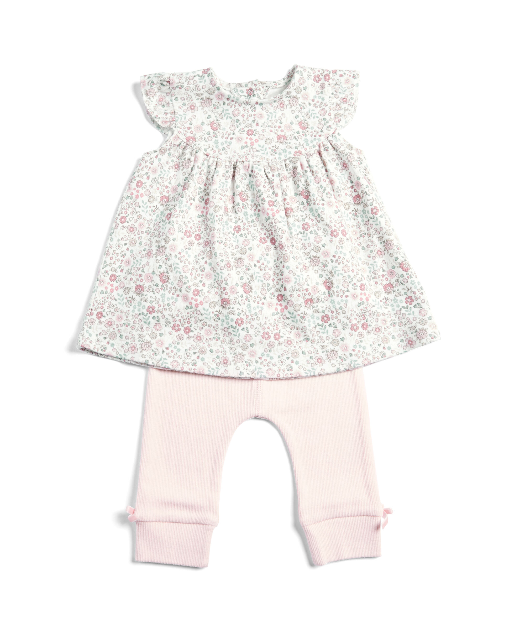 Floral Top & Ribbed Legging Set image number 1