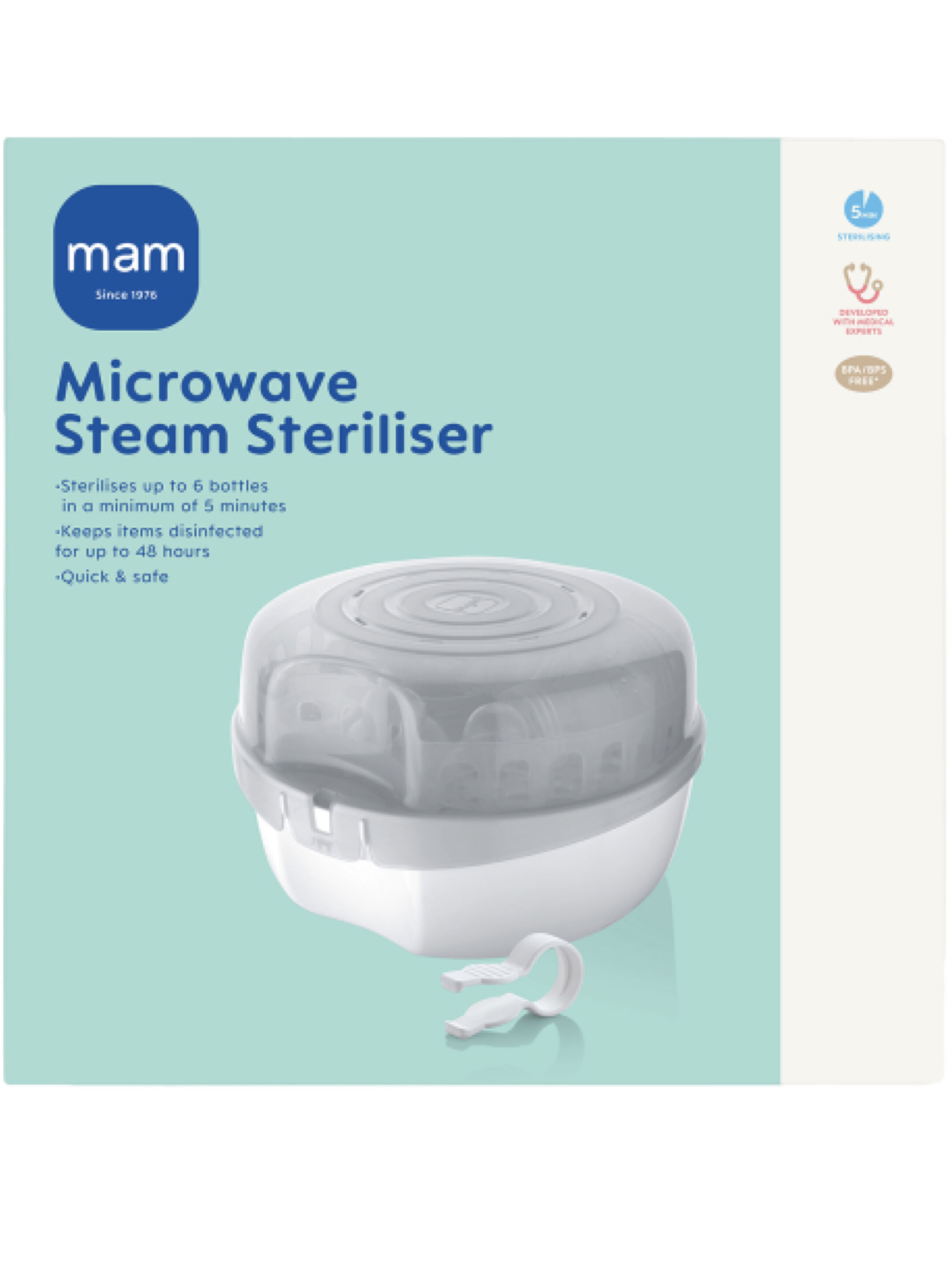 Mam Baby Microwave Steam Sterilizer  Microwave Steam Steriliser - 0 M+ |  White - Pack of 1 image number 6
