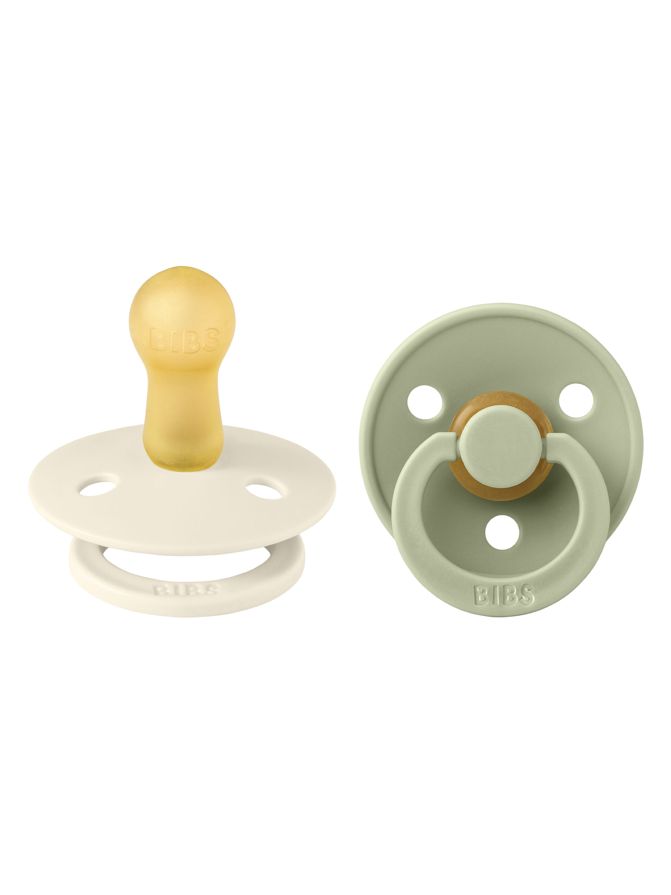 Bibs Colour 2 Pack Latex S2 - Ivory/Sage (6+ months) image number 1