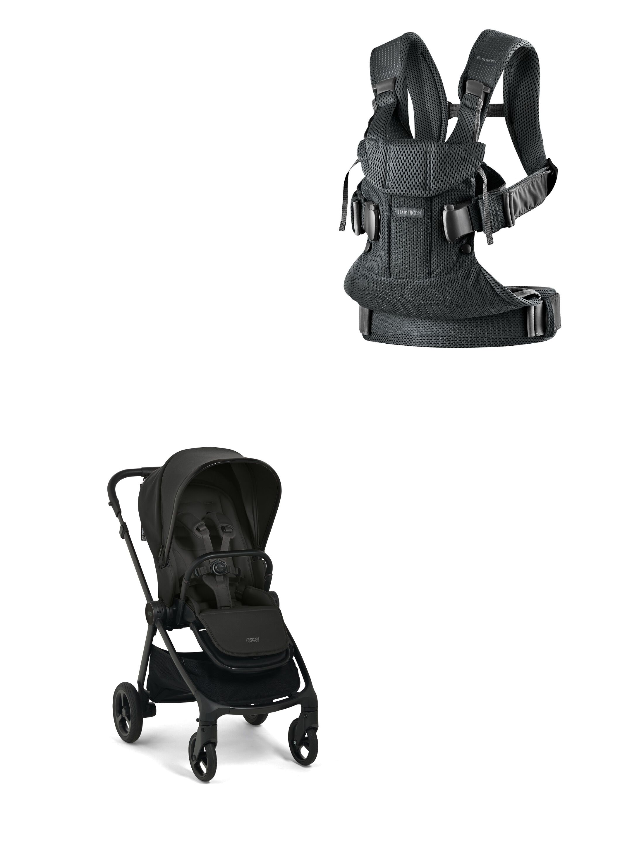 Vardo Noir Stroller with Babybjorn Carrier Mini 2 Piece Bundle