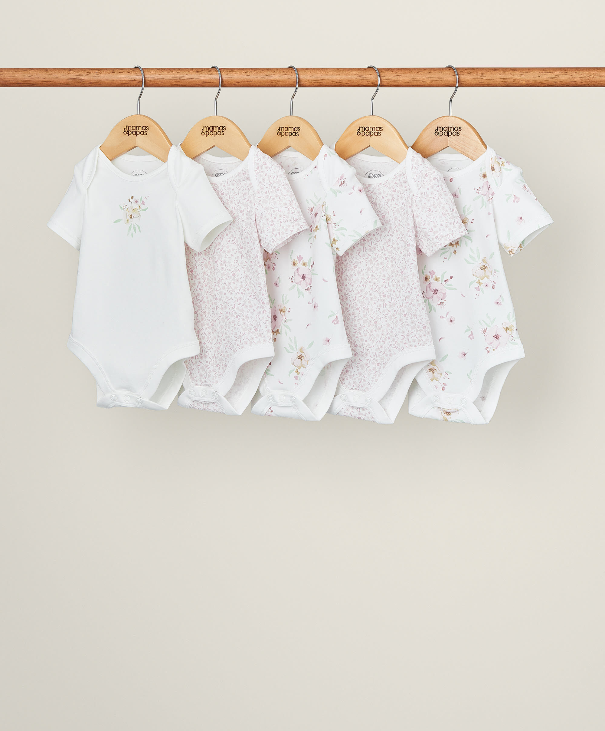 Flower Bodysuits (Set of 5) - Pink image number 1