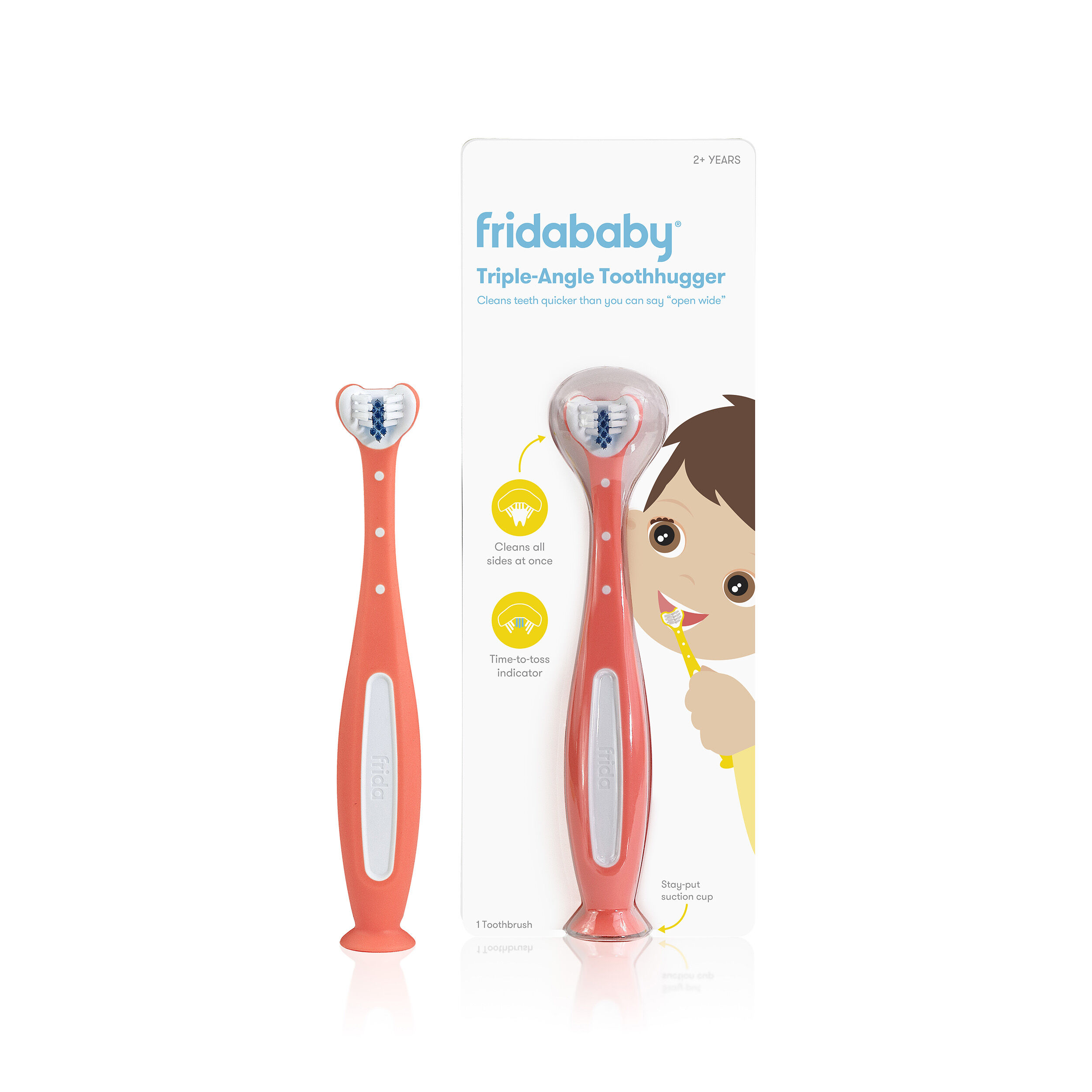Frida Baby - SmileFrida ToothHugger Kids Toothbrush - Pink image number 1