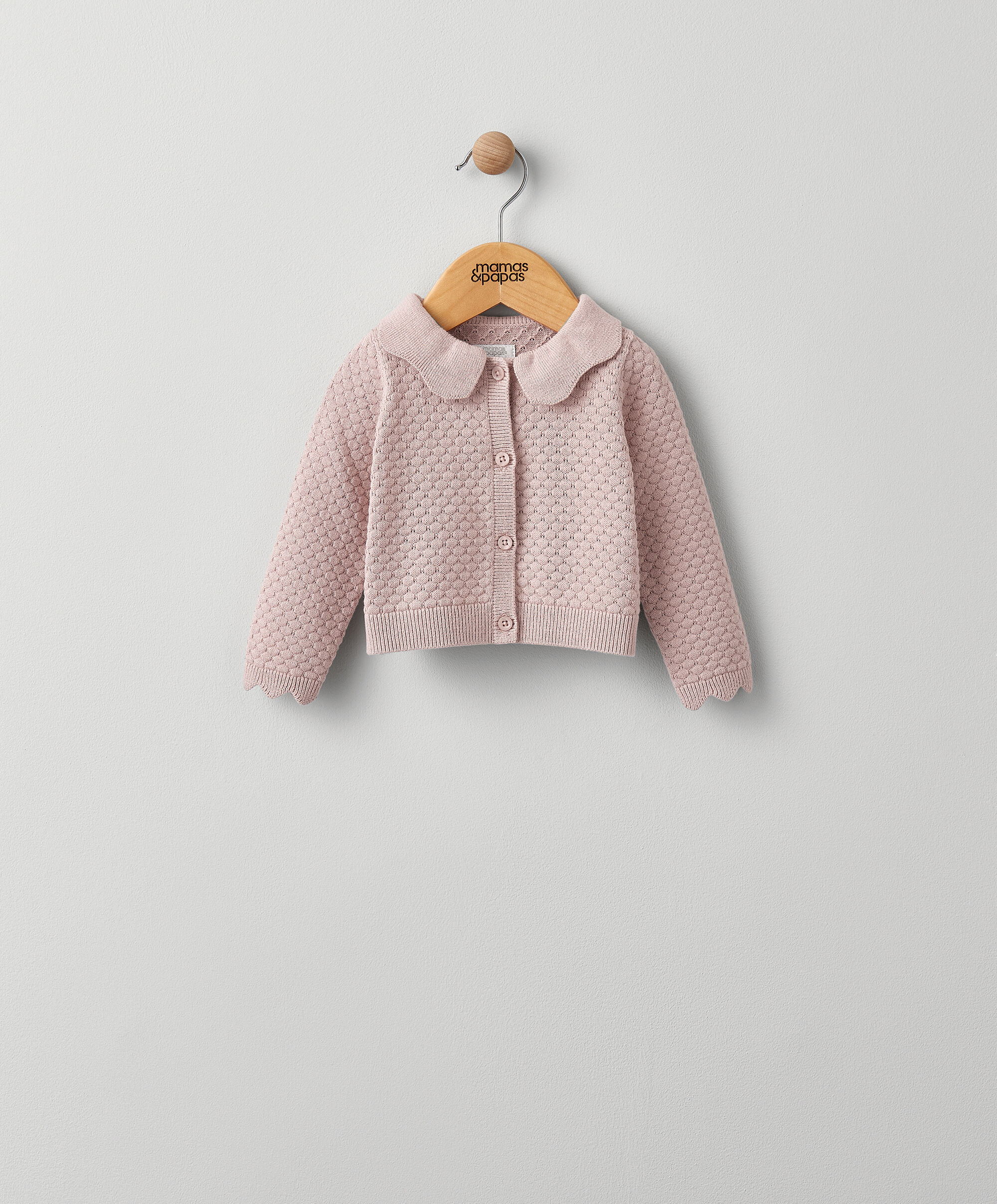 Pink Scallop Collar Cardigan image number 1