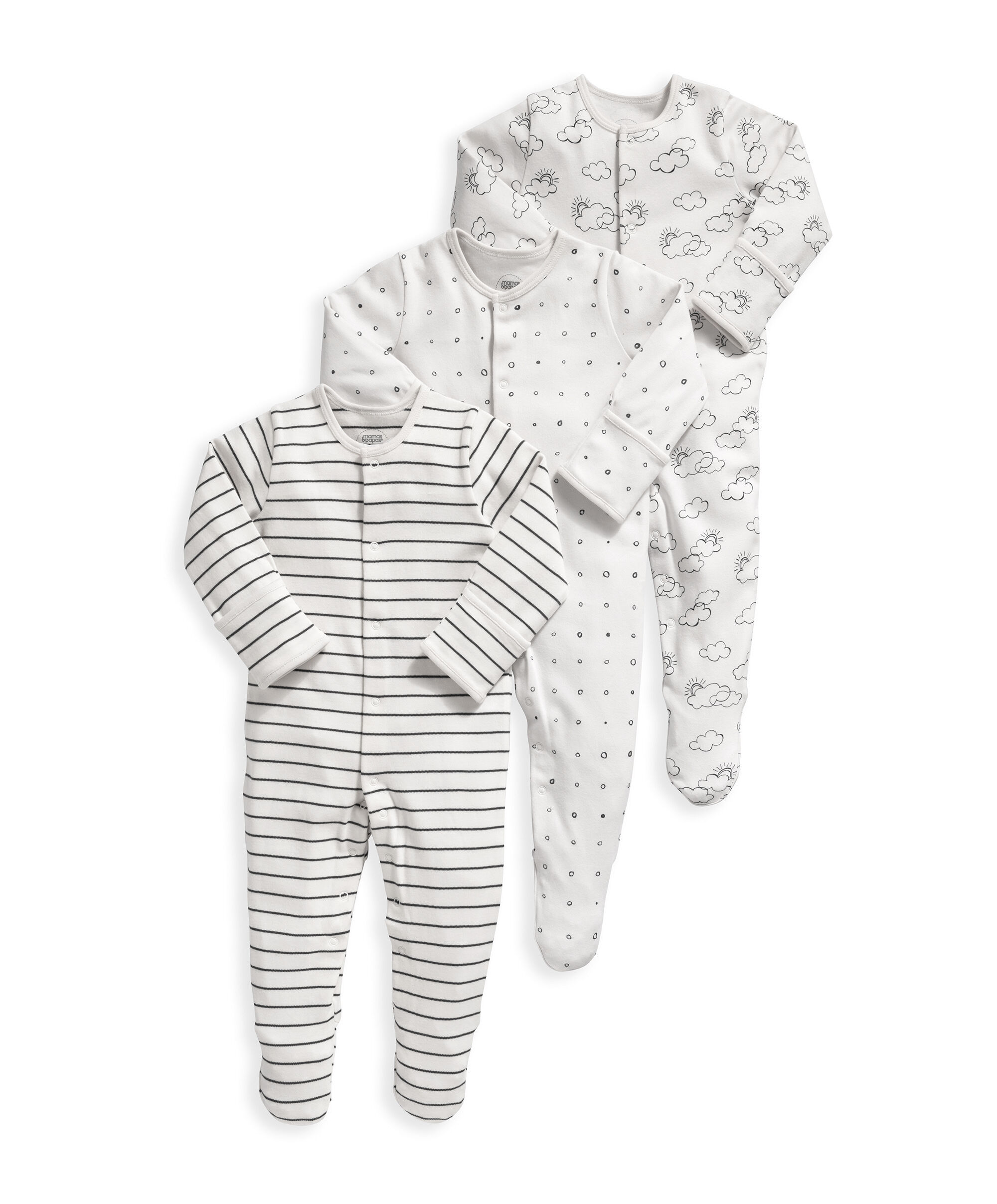3 Pack Cloud Sleepsuits