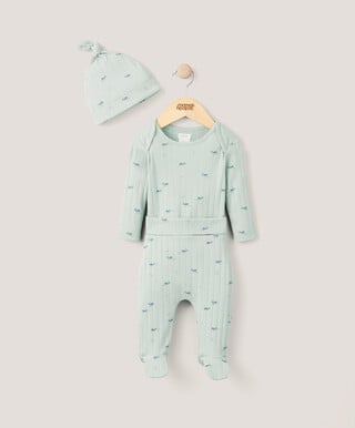 Whale Outfit Set Sleepsuits (Set of 3) - Green