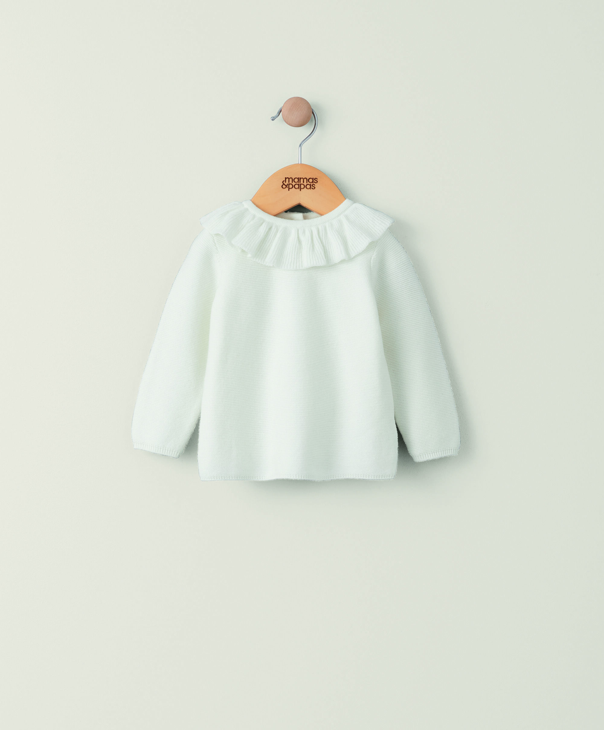 Cream Frill Collar Jumper image number 1