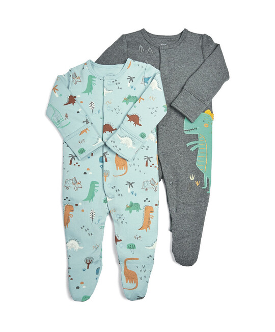 Dinosaur Sleepsuits - 2 Pack image number 1