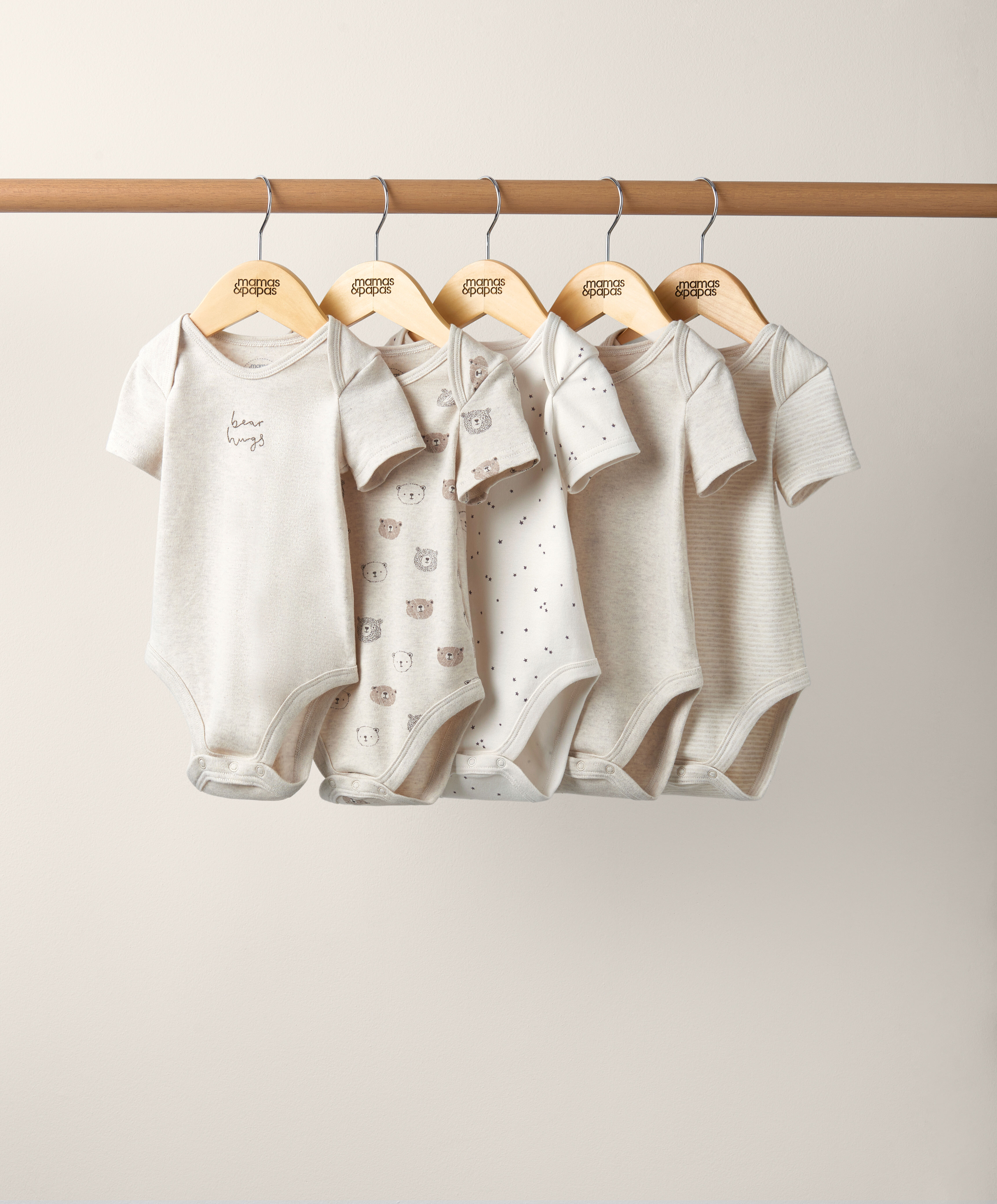 5 Pack Bear Short Sleeved Bodysuits image number 3