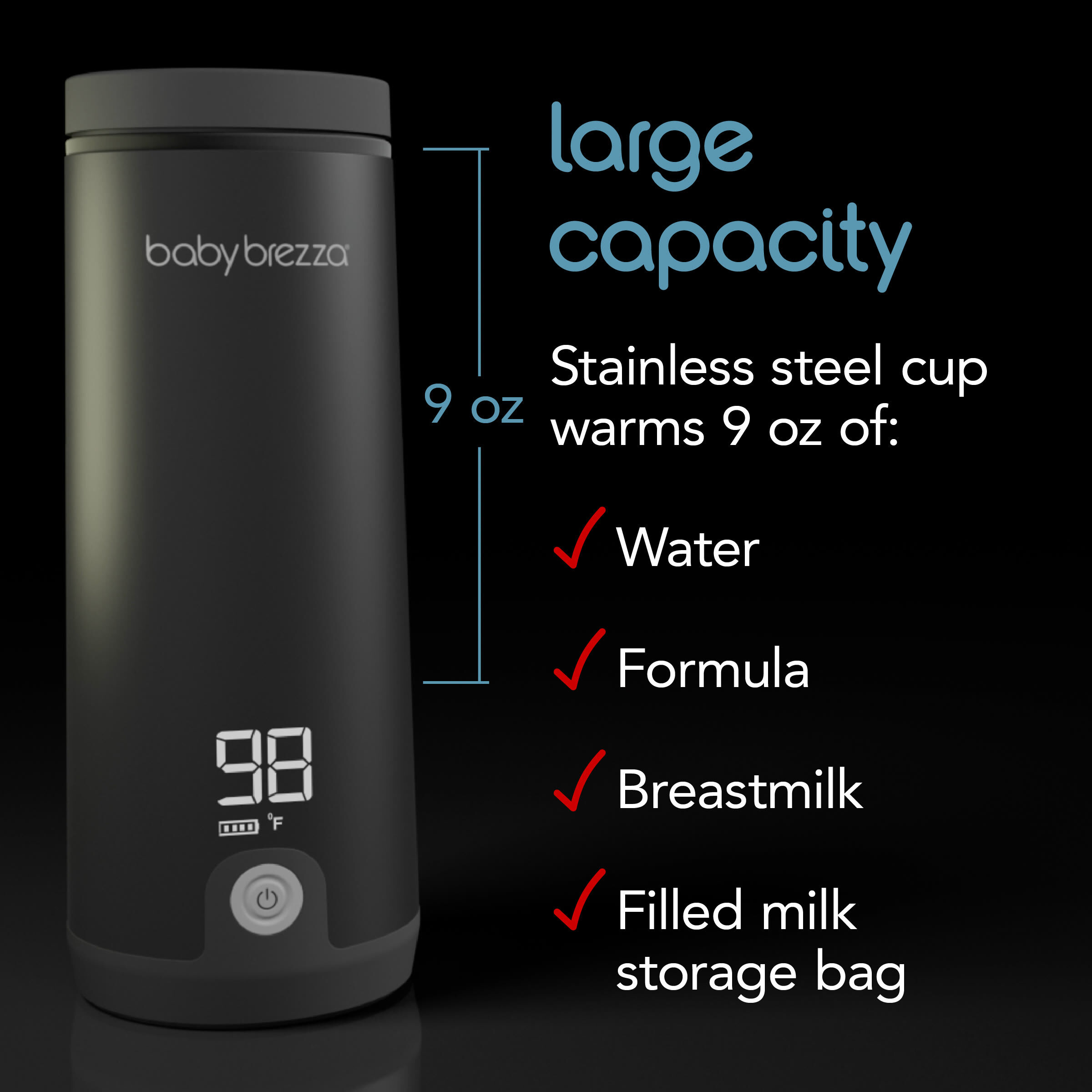 Baby Brezza Superfast Portable Baby Bottle Warmer - Black image number 4