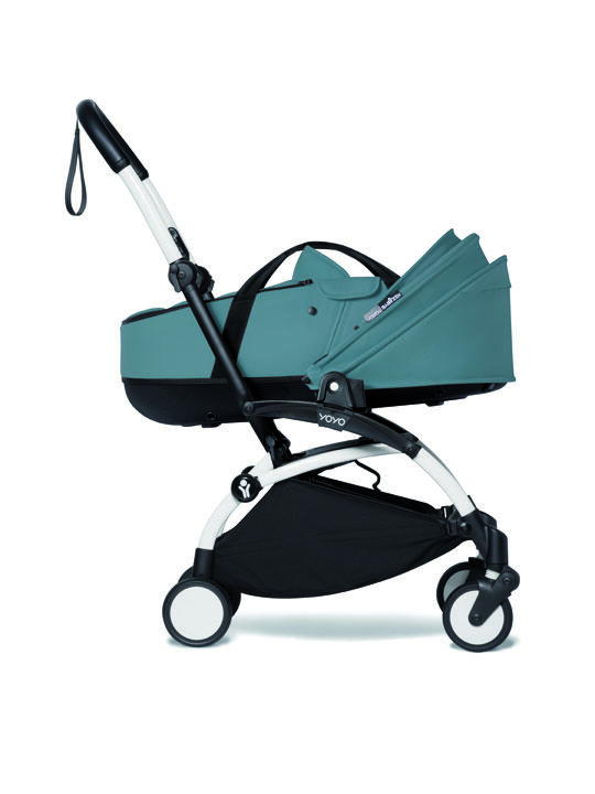 YOYO2 Stroller White Frame with Aqua Bassinet image number 3