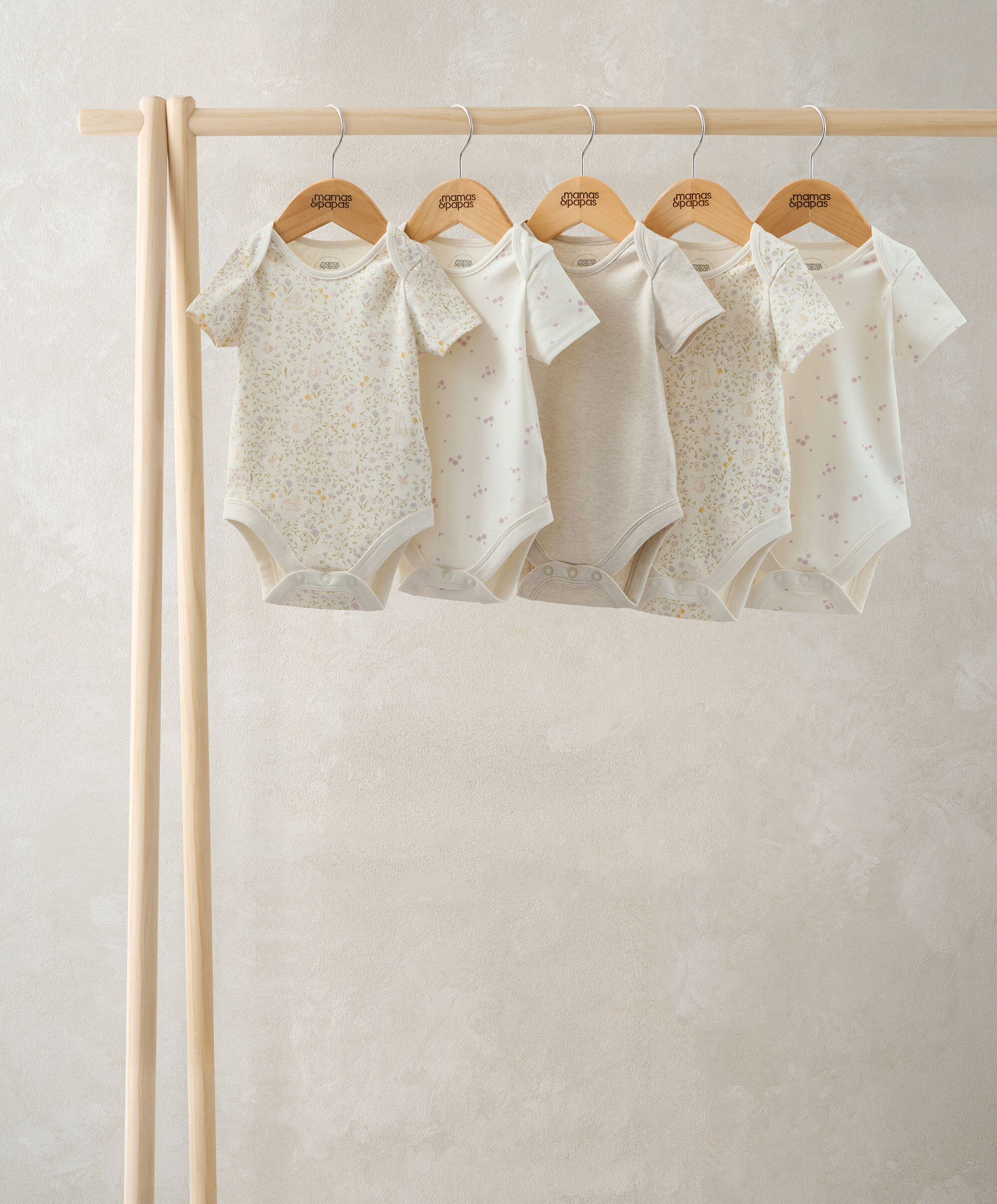 Bunny Short Sleeve Bodysuits (Pack of 5)  image number 1